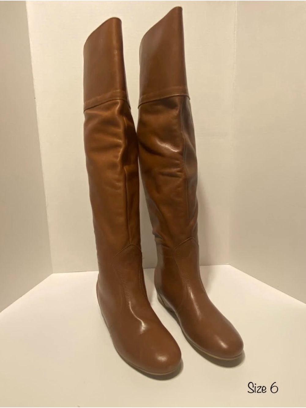 le chateau Tall Over-the-Knee Boots in Cognac Brown